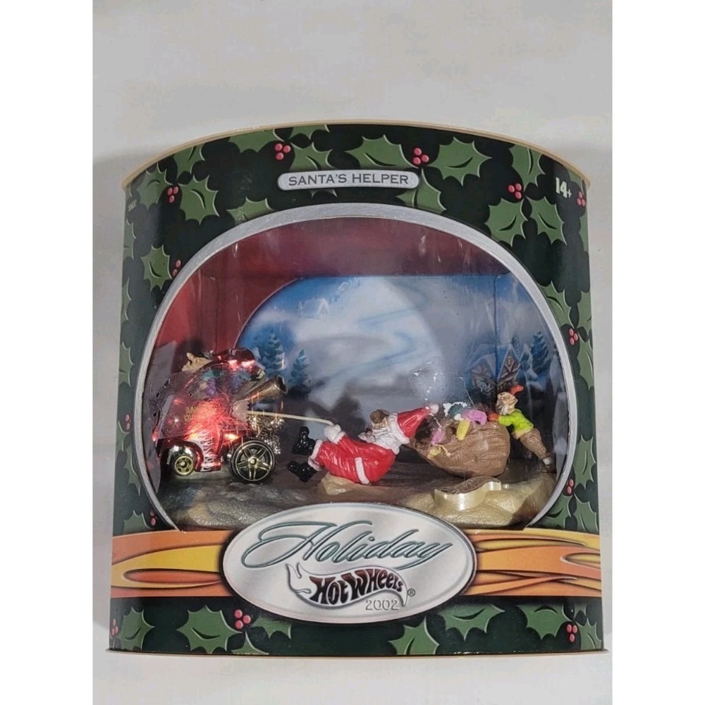 2002 Hot Wheels Holiday SANTA'S HELPER Hot Rod Diecast Diorama 1:64 scale